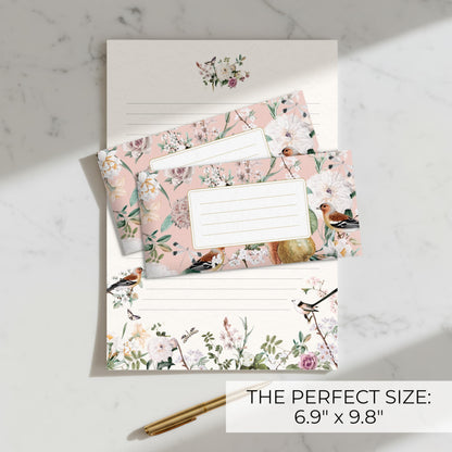 Beautiful Stationery Set with Envelopes - Premium-Quality, No-Bleed Lined Letter Writing Paper with Elegant Floral Designs - Cute Stationary Supplies Kit for Women & Personalized Gift for Loved Ones