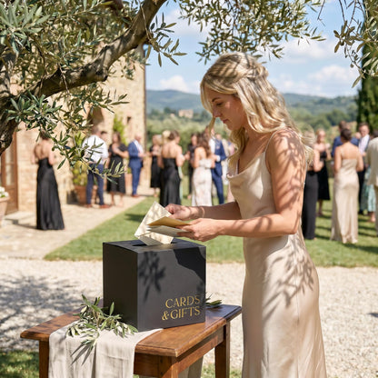 ZICOTO Elegant Wedding Card Box for a Beautiful Reception Gift Table – Lovely Card Box for Wedding, Graduation and Celebration Decor – Charming Envelope Gift Box