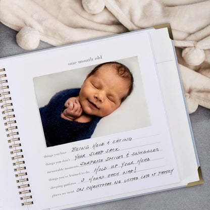 Keepsake Baby Memory Book for Boys and Girls - Timeless First 5 Year Baby Book - Neutral Journal Scrapbook or Photo Album - Record a Milestone for Every Event from Birth to Age 5
