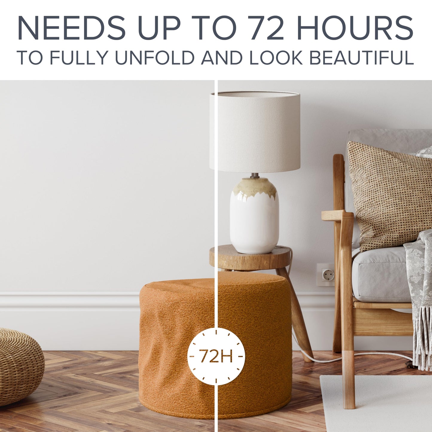 ZICOTO Beautiful Boucle Pouf Ottoman and Foot Rest - Elevate Your Living Room Decor with Lightweight Comfort and Charm - A Modern Foam Stuffed Poof Perfect to Rest Your Feet