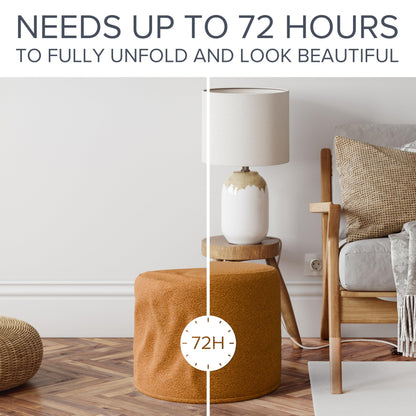 ZICOTO Beautiful Boucle Pouf Ottoman and Foot Rest - Elevate Your Living Room Decor with Lightweight Comfort and Charm - A Modern Foam Stuffed Poof Perfect to Rest Your Feet