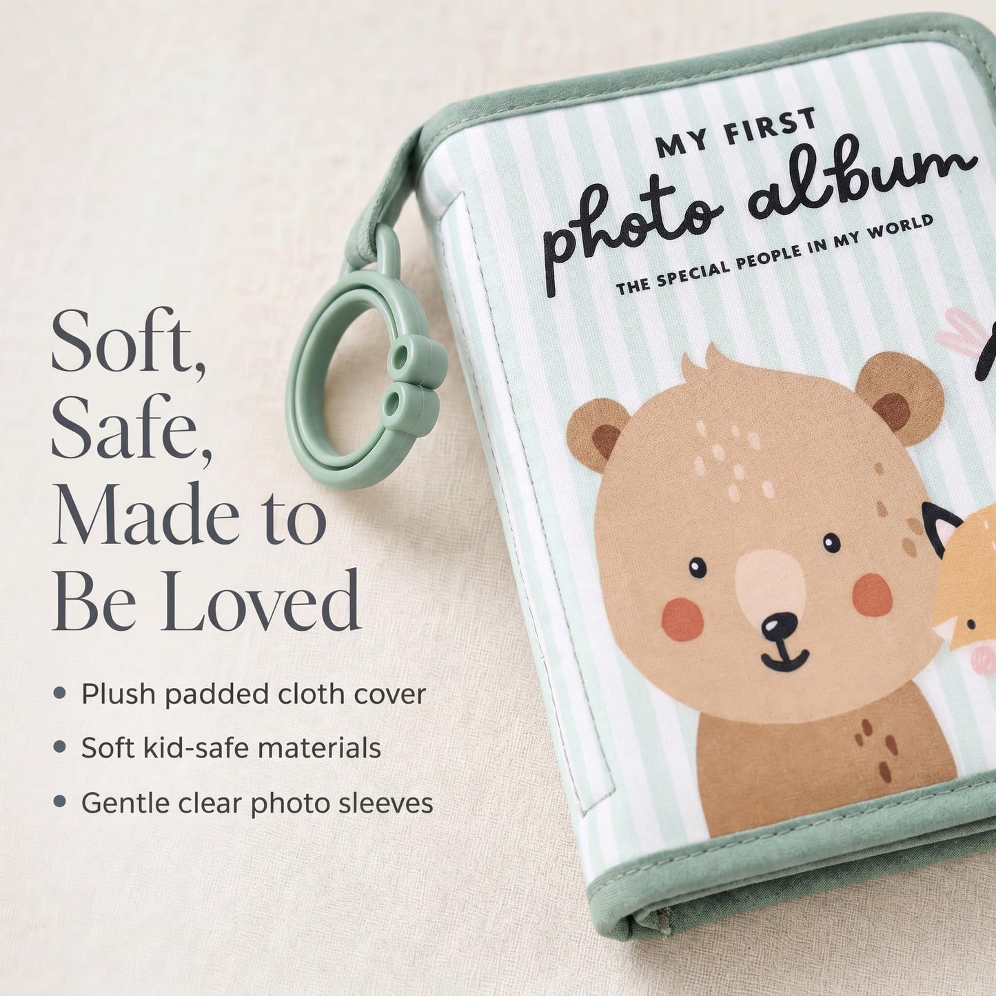 ZICOTO Adorable Baby Photo Albums with Soft Pages for Little Hands to Flip Through - First Photo Album for Baby to Recognize Family Members - Precious Baby Photo Book for Newborn & Baby Shower