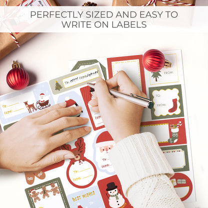 Beautiful Christmas Gift Tag Stickers - 110 Quality Holiday Sticker Labels for Personalizing Your Holiday Presents - Spread Joy and Cheer with These Festive Christmas Name Tags