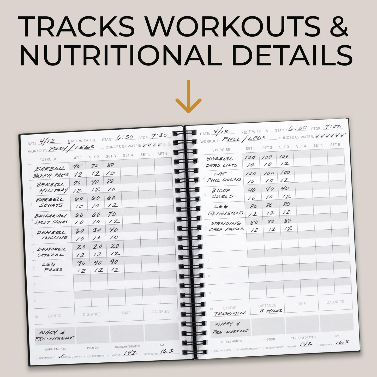 The Ultimate Fitness Journal for Tracking and Crushing Your Gym Goals - Detailed Workout Planner & Log Book For Men and Women - Great Gym Accessories With Calendar, Nutrition & Progress Tracker