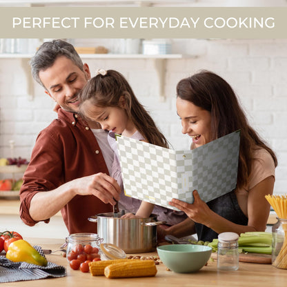 Aesthetic Recipe Binder with Checker Design - The Perfect Recipe Book with Plastic Sleeves to Write in Your Own Recipes - Quality Blank Cookbook Binder to Organize Your Recipes - Recipe Cards incl.