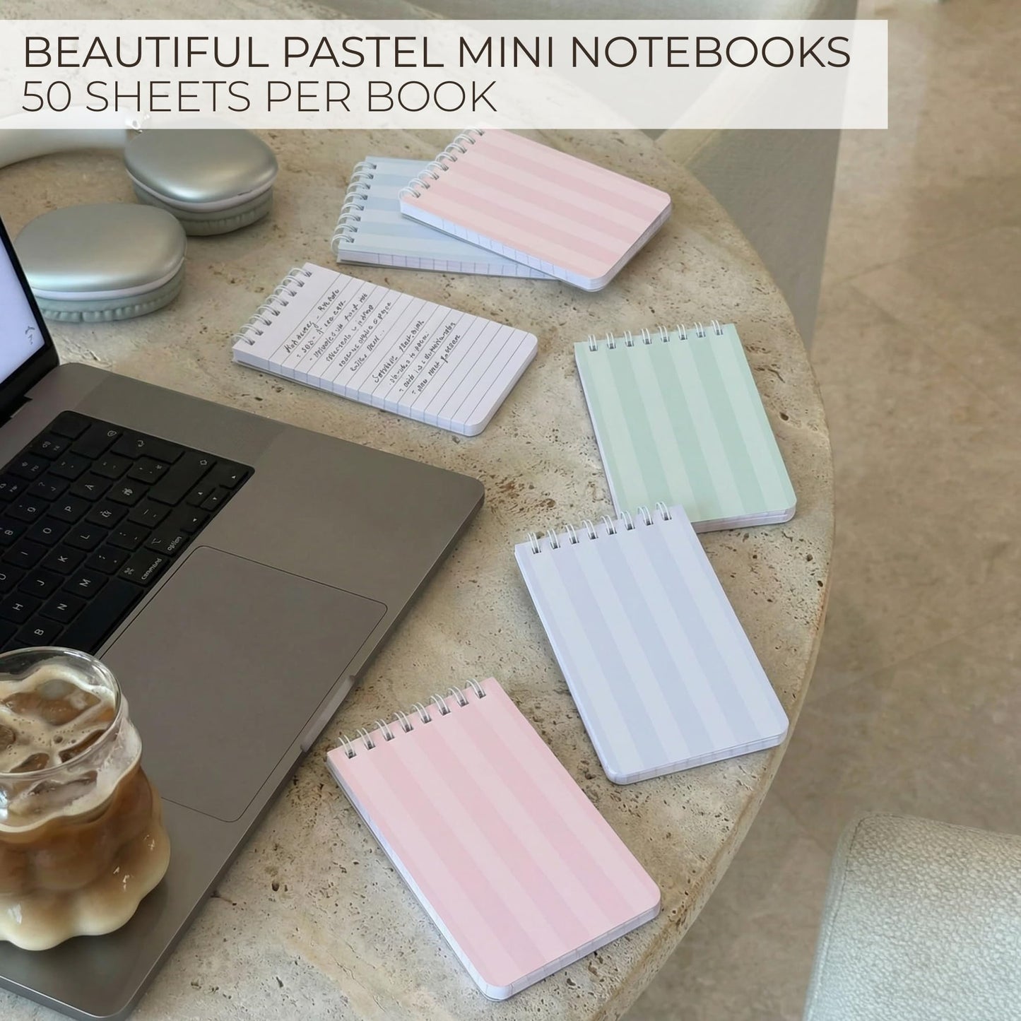 ZICOTO Aesthetic Pocket Notebooks Set Of 8 - Small 3x5 Spiral Notepads With Lined Pages For Women - The Perfect Little Mini Pads to Stay Organized and Boost Productivity at Work or School