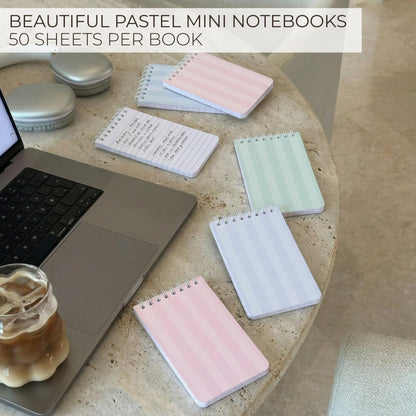 ZICOTO Aesthetic Pocket Notebooks Set Of 8 - Small 3x5 Spiral Notepads With Lined Pages For Women - The Perfect Little Mini Pads to Stay Organized and Boost Productivity at Work or School