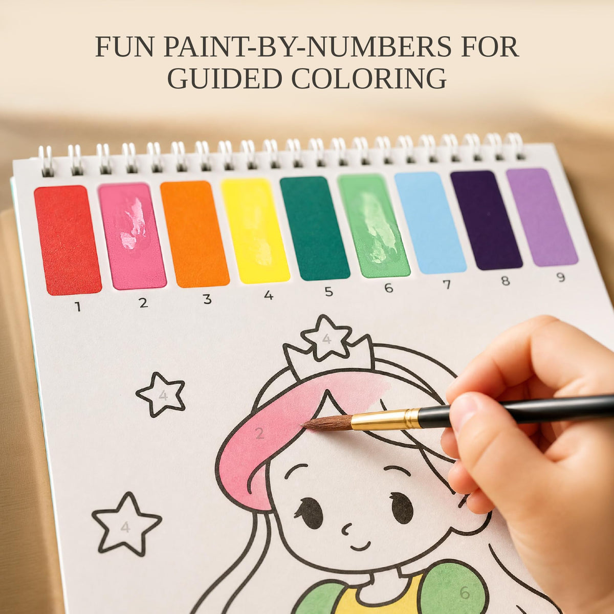 Fun Watercolor Books for Kids and Toddlers - Set of 2 Paint by Number Books