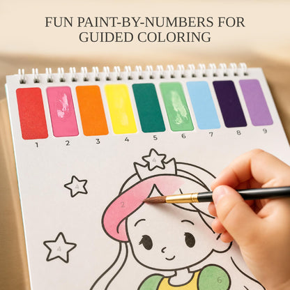 Fun Watercolor Books for Kids and Toddlers - Set of 2 Paint by Number Books