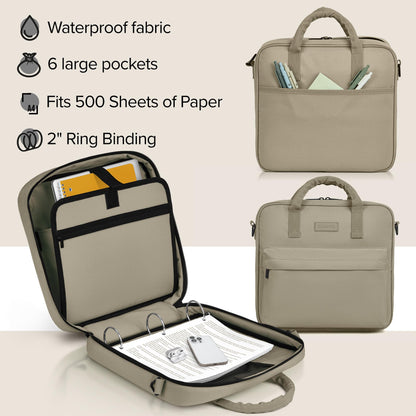 Sturdy 3 Ring Zipper Binder With Shoulder Strap For School - Beautiful 2 Inch Zip Up Binder with Extra Pockets Holds 500 Sheets, Books & Laptop - Easy to Carry and Made Of Durable Premium Fabrics