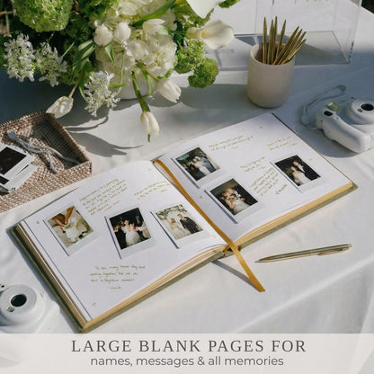 ZICOTO Beautiful Wedding Guest Book for Your Wedding Reception - Simply Elegant Guestbook to Sign in and Add Polaroid Photos - The Perfect Baby Shower Guest Book for The Special Day