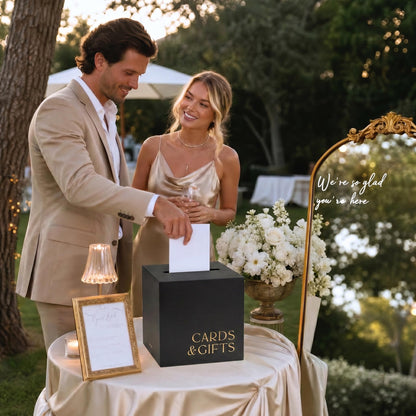 ZICOTO Elegant Wedding Card Box for a Beautiful Reception Gift Table – Lovely Card Box for Wedding, Graduation and Celebration Decor – Charming Envelope Gift Box