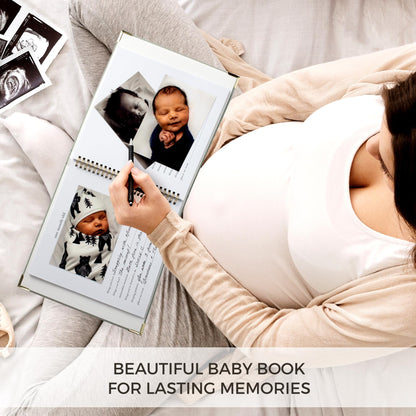 Keepsake Baby Memory Book for Boys and Girls - Timeless First 5 Year Baby Book - Neutral Journal Scrapbook or Photo Album - Record a Milestone for Every Event from Birth to Age 5
