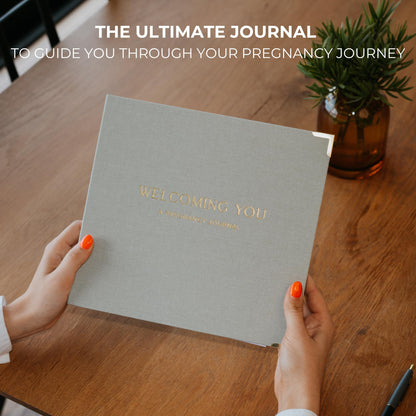 Beautiful Linen Pregnancy Journal and Detailed Memory Book with Stickers and Keepsake Pocket - Lovely Must Have Gift for Expecting First Time Moms - The Perfect Planner to Track Pregnancy Milestones