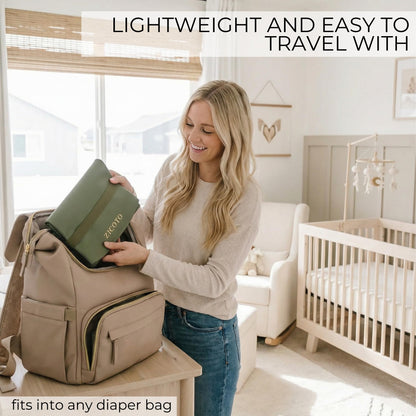 Beautiful Portable Baby Changing Pad - Wipeable and Easy to Clean Diaper Changing Mat - The Perfect Waterproof Vegan Leather Pad for Traveling