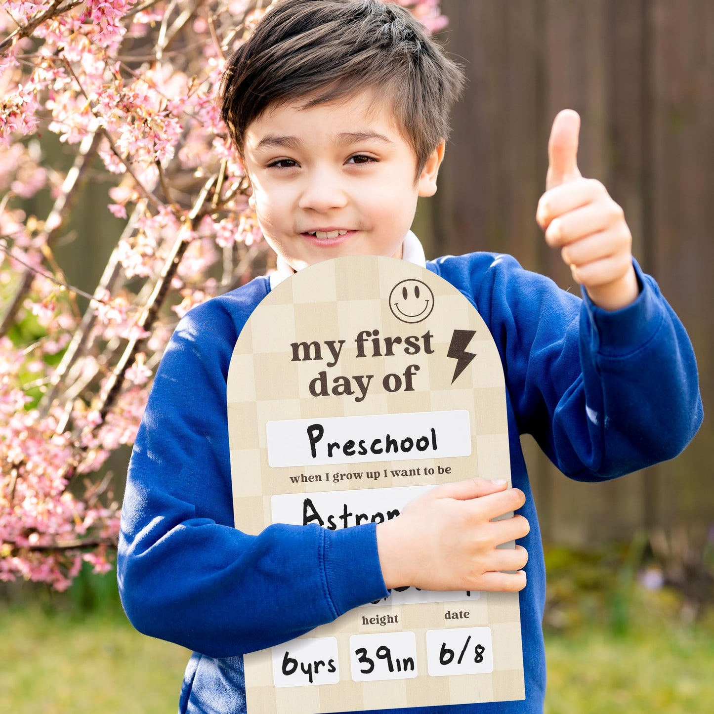Beautiful Wooden First and Last Day of School Board Sign - Modern and Large Back to School Sign for Lasting Memories - Perfect Wooden Dry-Erase Photo Prop for Kindergarten