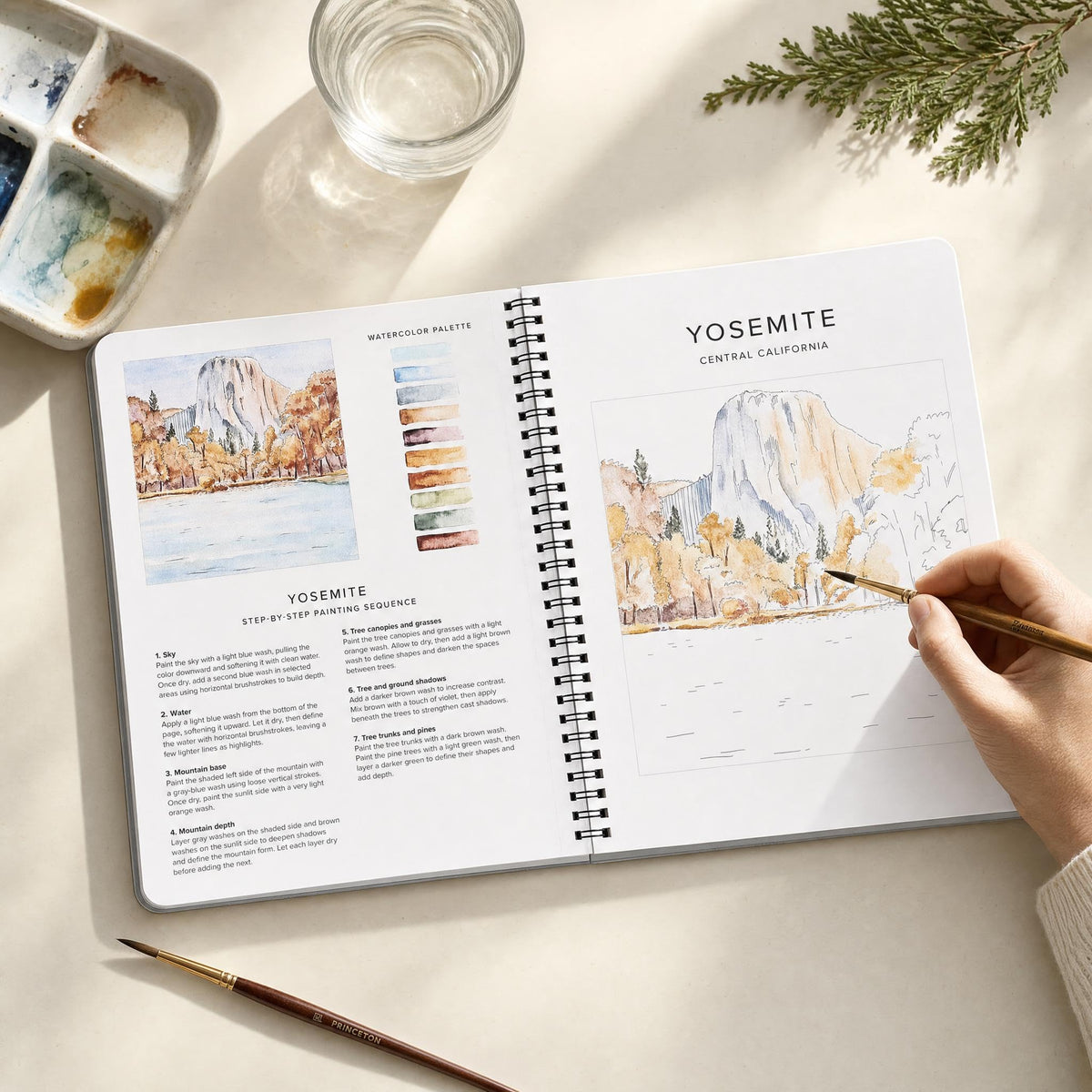 Beautiful Watercolor Workbook for Beginners - Relaxing & Easy to Paint