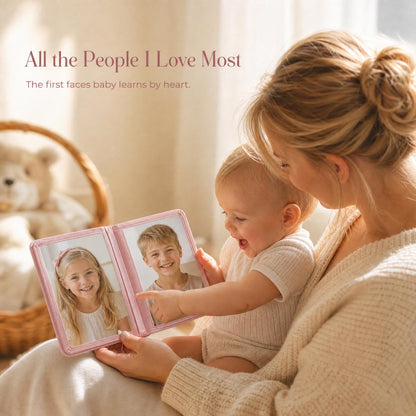 ZICOTO Adorable Baby Photo Albums with Soft Pages for Little Hands to Flip Through - First Photo Album for Baby to Recognize Family Members - Precious Baby Photo Book for Newborn & Baby Shower