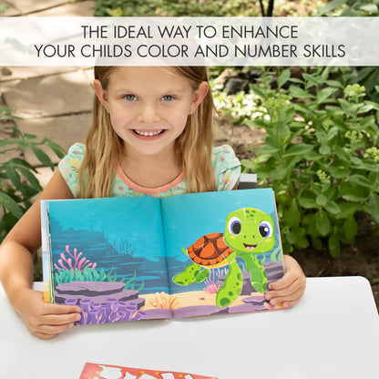 Fun Paint with Sticker Books for Kids Set of 2 - Entertaining Sticker Activity with Vibrant Themes Keeps Kids Ages 4-8 Busy - Perfect Puzzle to Learn Shapes and Numbers at Home or Travelling