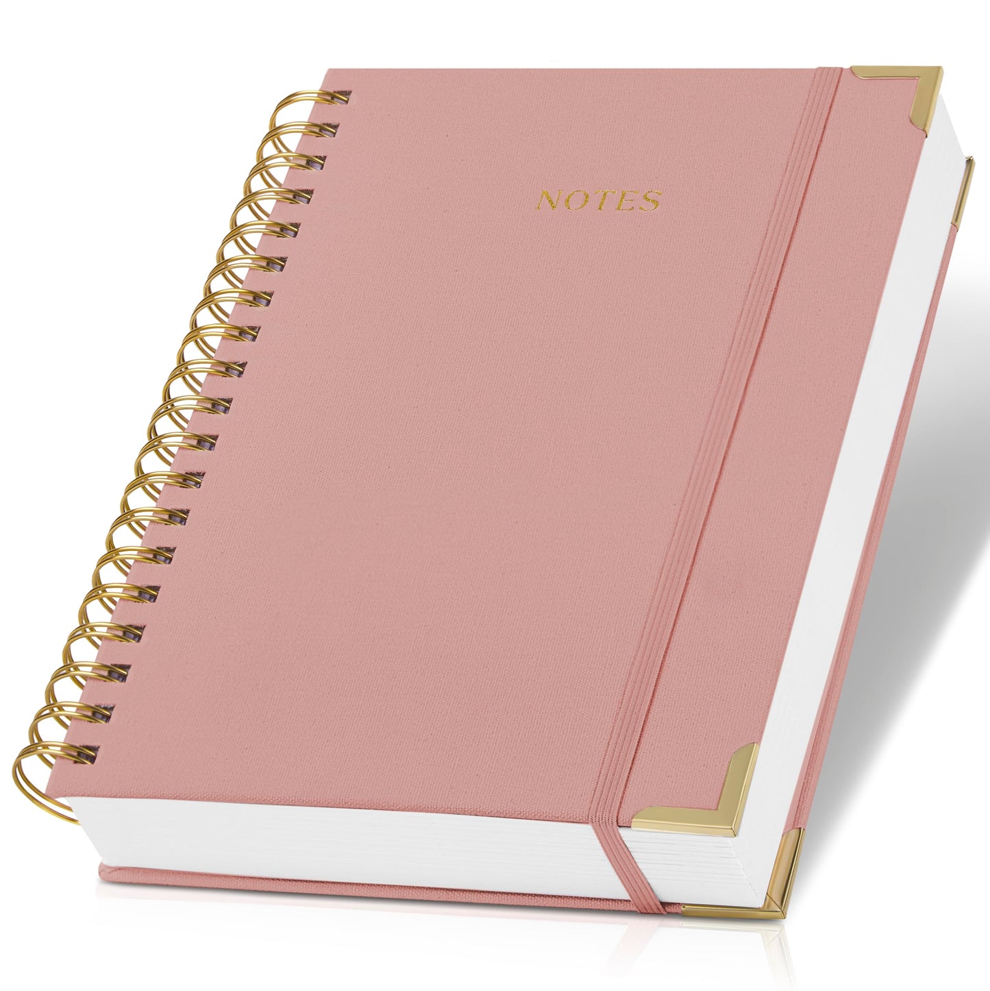 Aesthetic Thick Spiral Notebook Journal For Women in B5 Format - Stylish Linen Hardcover College Ruled Note Book w 300 Lined Pages - Cute Supplies For Bible Study & Staying Organized at Work or School
