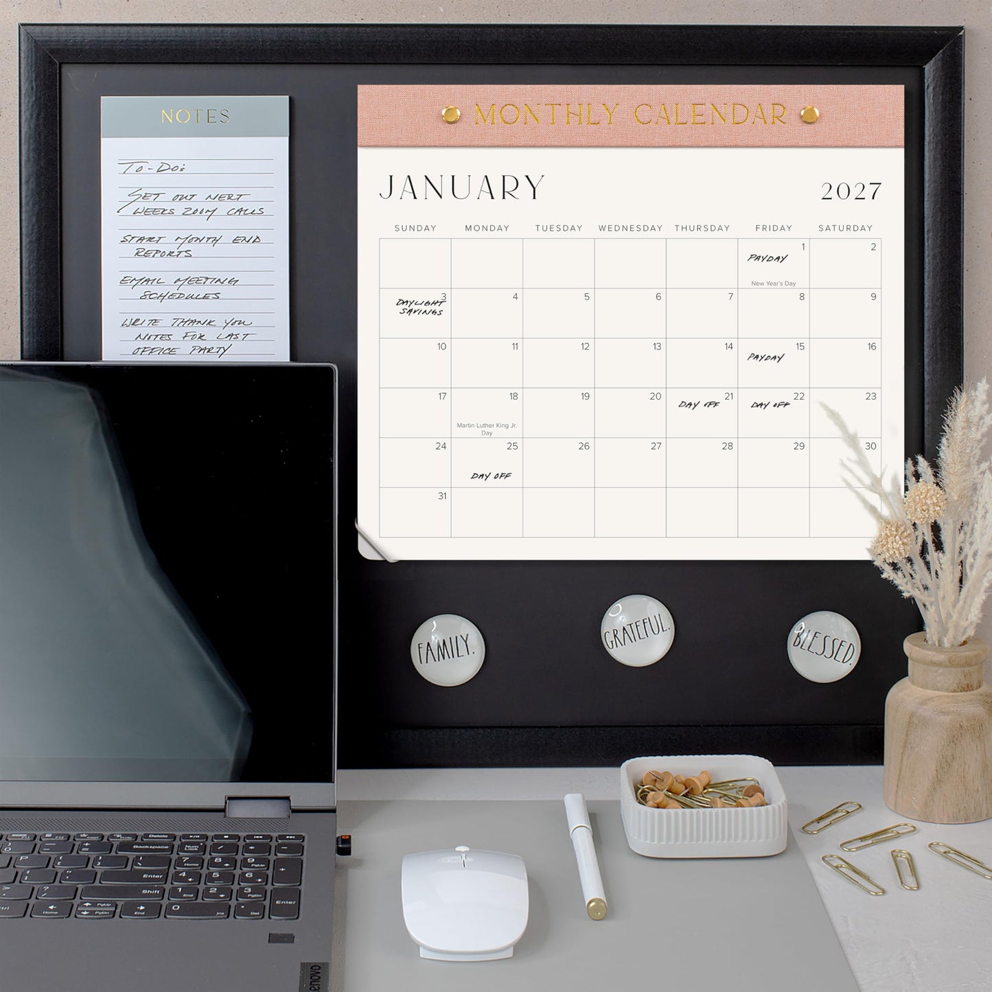 Beautiful 2026-2027 Magnetic Fridge Calendar - Runs From June 2026 Until December 2027 - The Perfect Monthly Refrigerator Calendar for Easy Organizing