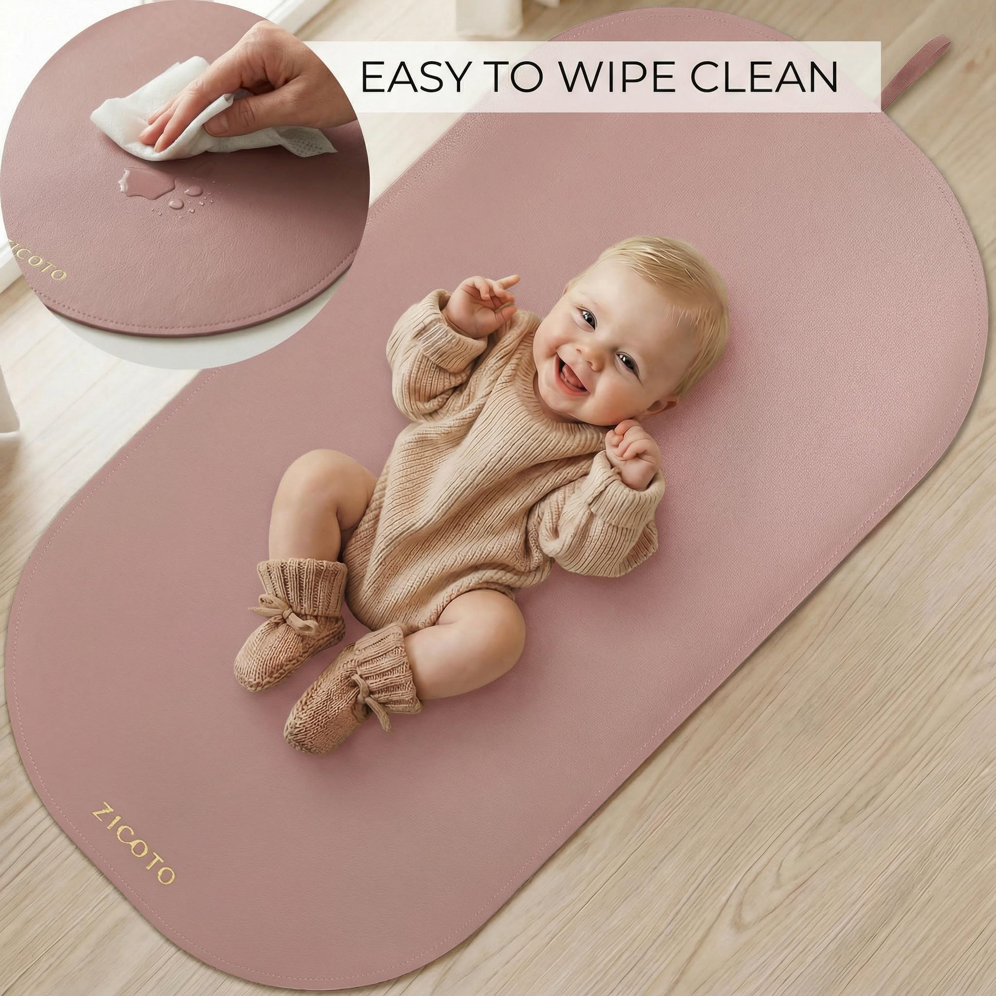 Beautiful Portable Baby Changing Pad - Wipeable and Easy to Clean
