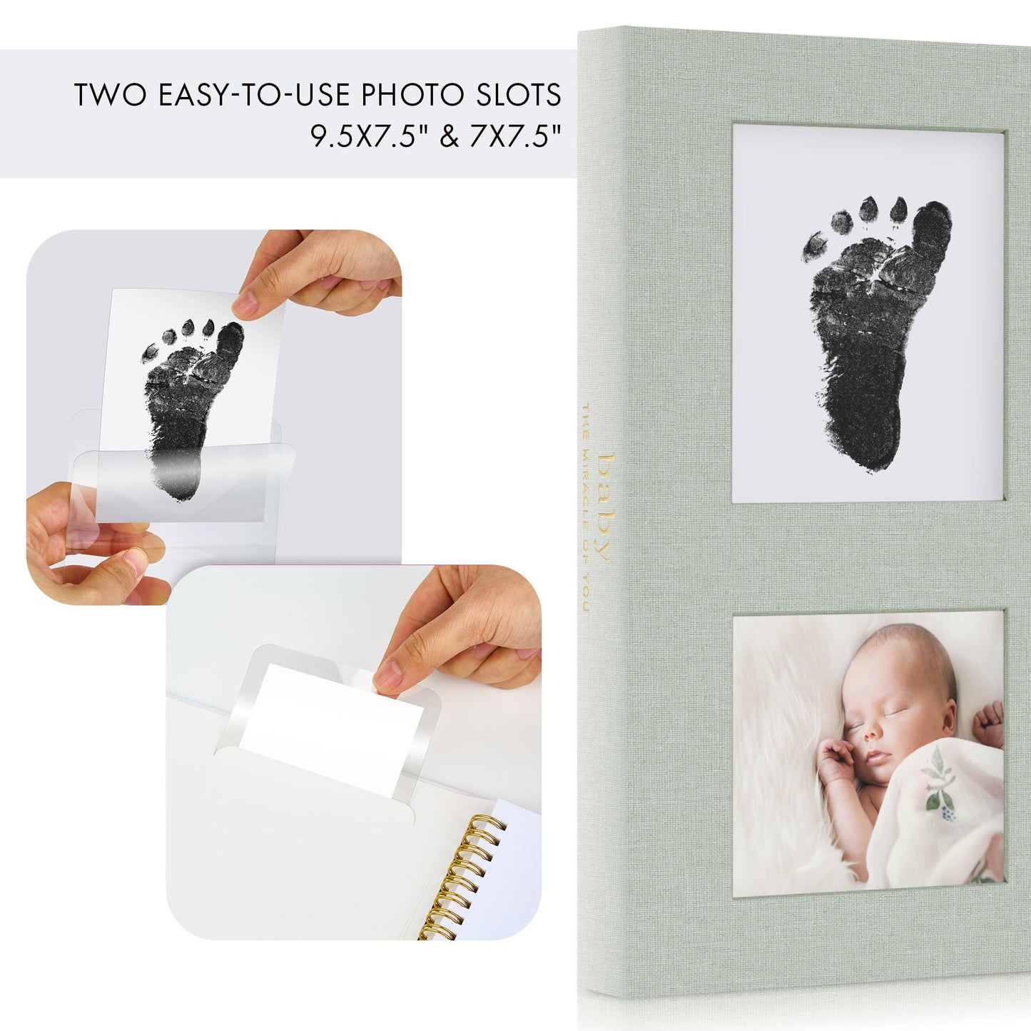 Keepsake Baby Memory Book for Boys and Girls - Timeless First 5 Year Baby Book With Photoslots - Cute Journal Scrapbook or Photo Album - Record a Milestone for Every Event from Birth to Age 5