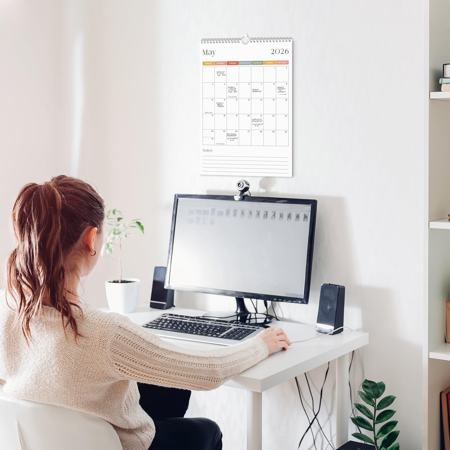 Beautiful 2026 Wall Calendar - Runs from January 2026 until July 2027 - Large 15" x 10" Office Wall Calendar for Easy Organizing