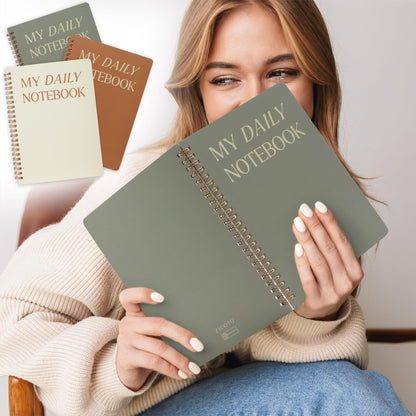 ZICOTO Aesthetic Spiral Notebook Set of 3 For Women - Cute College Ruled 8x6 Journal/Notebook with Large Pockets And Lined Pages - Perfect Supplies to Stay Organized at Work or School