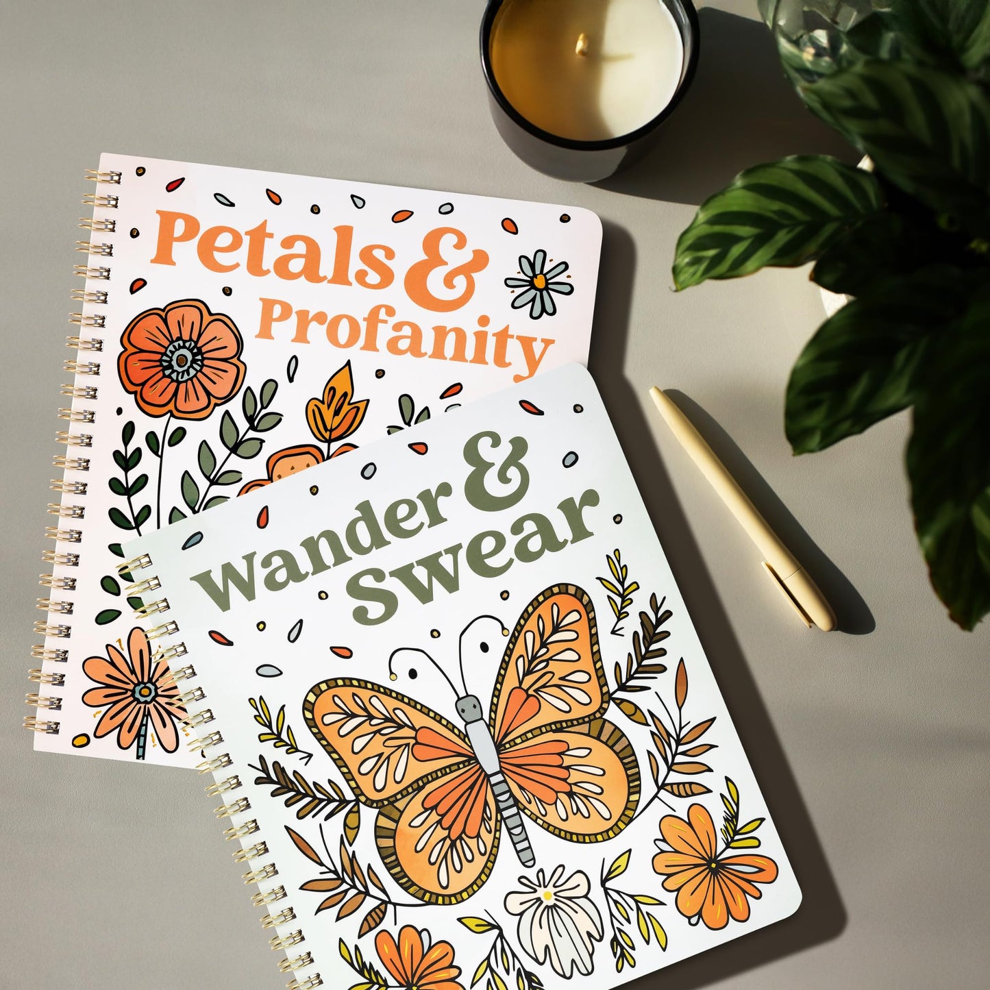 Beautiful Coloring Book Set of 2 for Adult Relaxation - Funny Coloring Books with Floral Designs for a lot of Laughs - The Perfect Stress-Relieving Gift for Women