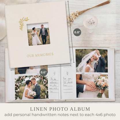 Beautiful Photo Album for 4x6 Pictures - Perfect Picture Book for Wedding, Baby Shower and more - 200 Photo Slots Albums to Collect Your Memories