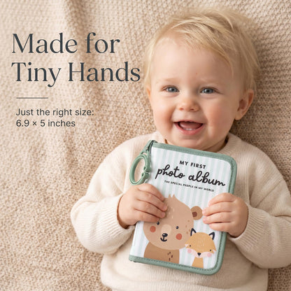 ZICOTO Adorable Baby Photo Albums with Soft Pages for Little Hands to Flip Through - First Photo Album for Baby to Recognize Family Members - Precious Baby Photo Book for Newborn & Baby Shower