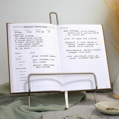 ZICOTO Aesthetic Blank Recipe Book with Waterproof Cover - The Perfect Recipe Notebook To Write In Your Own Recipes - Beautiful Blank Cookbook to Organize Your Recipes