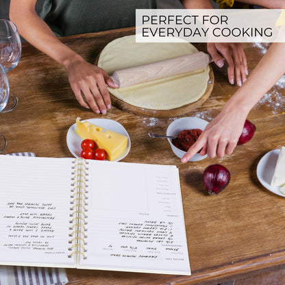 ZICOTO Aesthetic Blank Recipe Book with Linen Cover - The Perfect Recipe Notebook to Write in Your Own Recipes - Beautiful Blank Cookbook to Organize Your Recipes