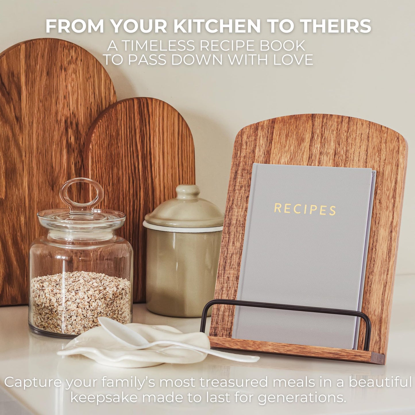 ZICOTO Aesthetic Blank Recipe Book with Waterproof Cover - The Perfect Recipe Notebook To Write In Your Own Recipes - Beautiful Blank Cookbook to Organize Your Recipes