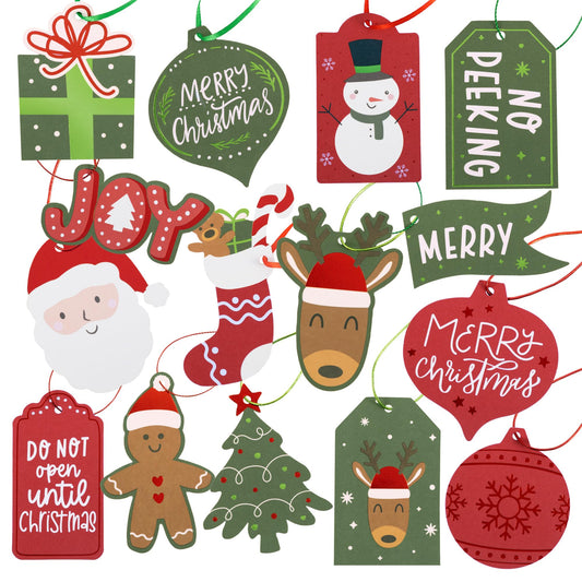 Beautiful Christmas Gift Tags - 60 Quality Paper Labels with Rope for Personalizing Your Holiday Presents - Spread Joy and Cheer with These Festive Christmas Name Tags