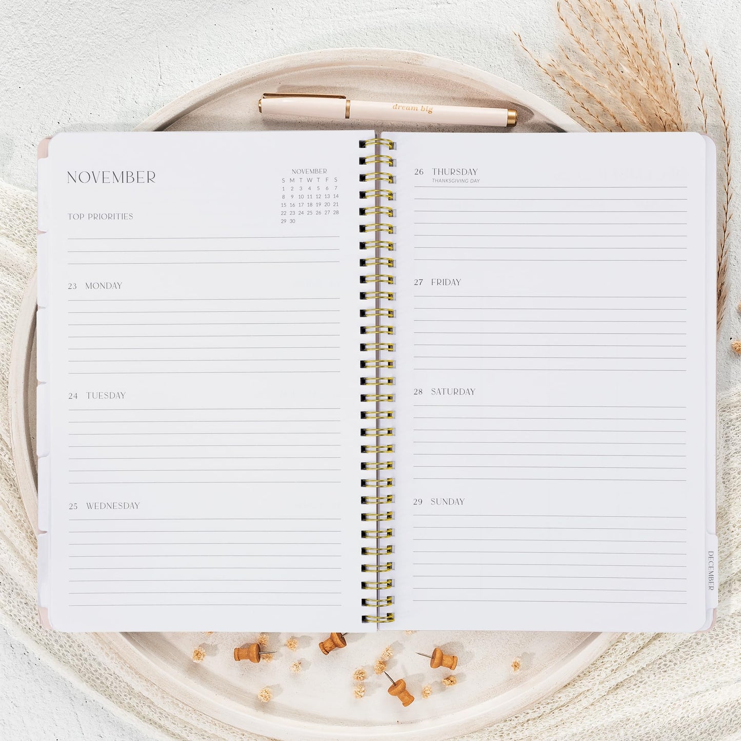Beautiful 2026 Planner - 7" x 10" Daily Planner for Women or Men with Weekly & Monthly Spreads for Easy Planning - Perfect Calendar Book To Organize All Tasks and Boost Productivity