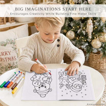 Fun Christmas Coloring Books for Kids Set of 3 - Beautiful Holiday Themes