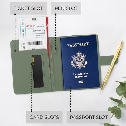 Beautiful Passport Holder for Travel – Cute Cover with Pen Holder to Keep Your Travel Documents Organized & Safe – Quality Passport Wallet and a Gift for Women & Men