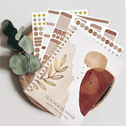 Aesthetic Teacher Planner For The 2024-2025 Academic School Year - Your All Incl. 8.5" x 10.5" Lesson Plan Book Supplies - Easily Organize Your Daily, Weekly & Monthly Classroom/Homeschool Schedule