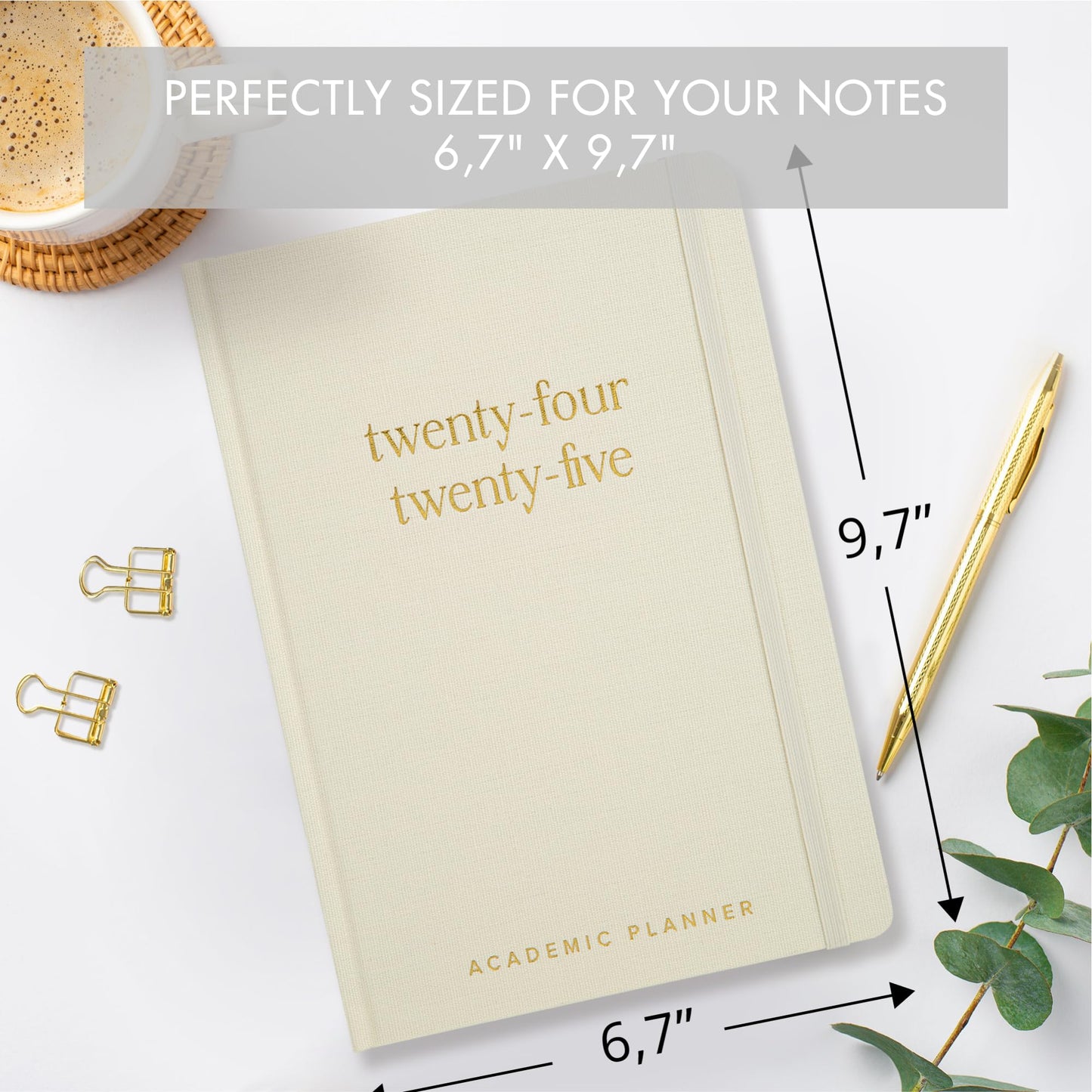 Beautiful 2024-2025 Academic Planner - A 6.7" x 9.7" Daily Planner for Women or Men with Weekly & Monthly Spreads For The 24-25 School Year - Runs From July 2024 - June 2025