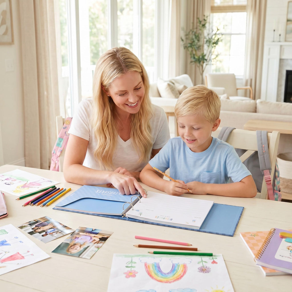School Memory Book Scrapbook for Kids - Back to School Keepsake Album