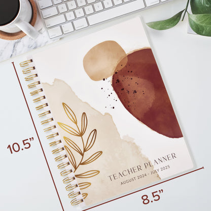 Aesthetic Teacher Planner For The 2024-2025 Academic School Year - Your All Incl. 8.5" x 10.5" Lesson Plan Book Supplies - Easily Organize Your Daily, Weekly & Monthly Classroom/Homeschool Schedule