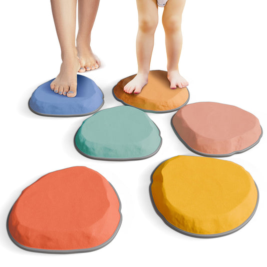 ZICOTO Fun Stepping Stones for Kids - Engaging Indoor & Outdoor Activity for Toddlers | Non-Slip Balance & Coordination Obstacle Course | Sensory Play Set of 6 for Ages 1-4