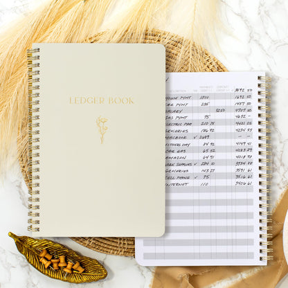 ZICOTO Easy to Use Accounting Ledger Book - The Perfect Expense Tracker Notebook for Your Small Business - Beautiful Personal Finance Checkbook, Income and Expense Log Book