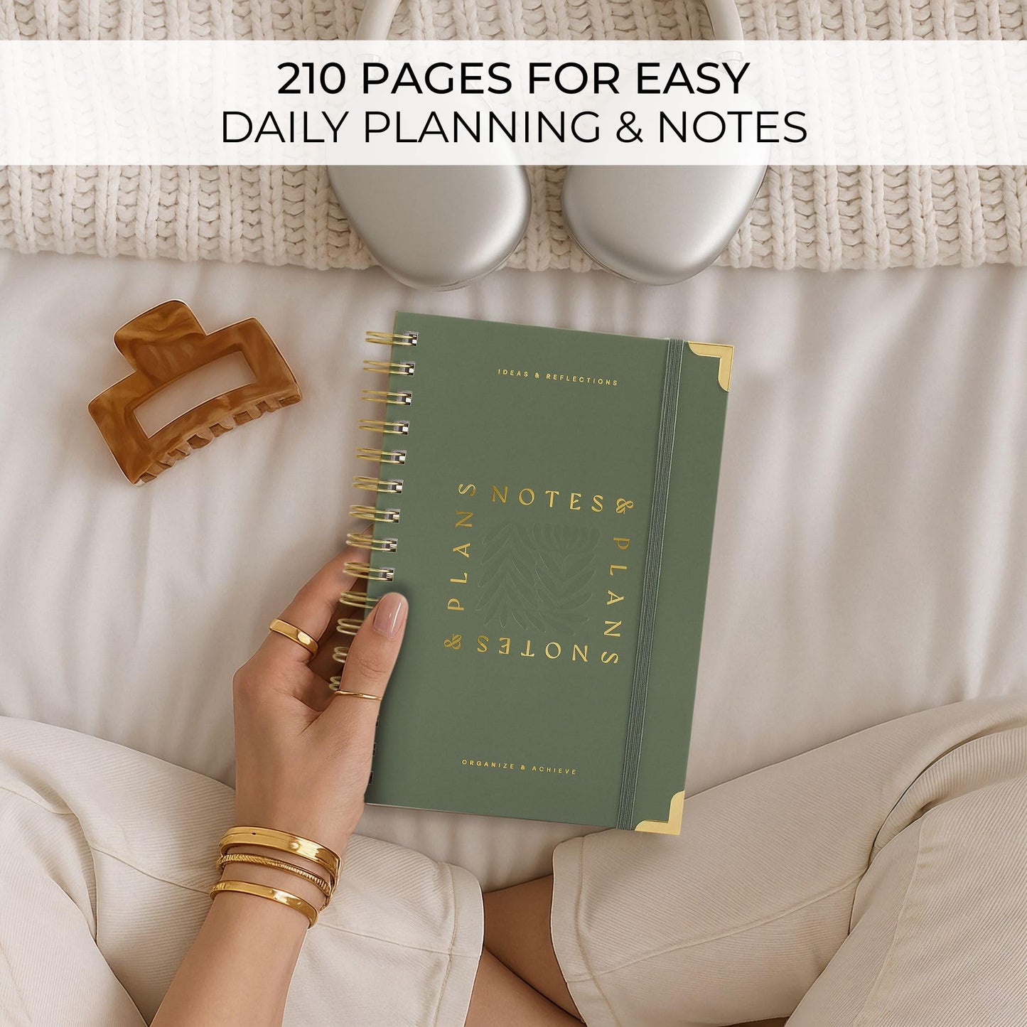 Aesthetic Daily Planner And Notebook With Hourly Schedule -Beautiful Spiral To do List Notepad For Work/Home to Organize Tasks And Appointments - Stylish School/Office Supplies Book For Women