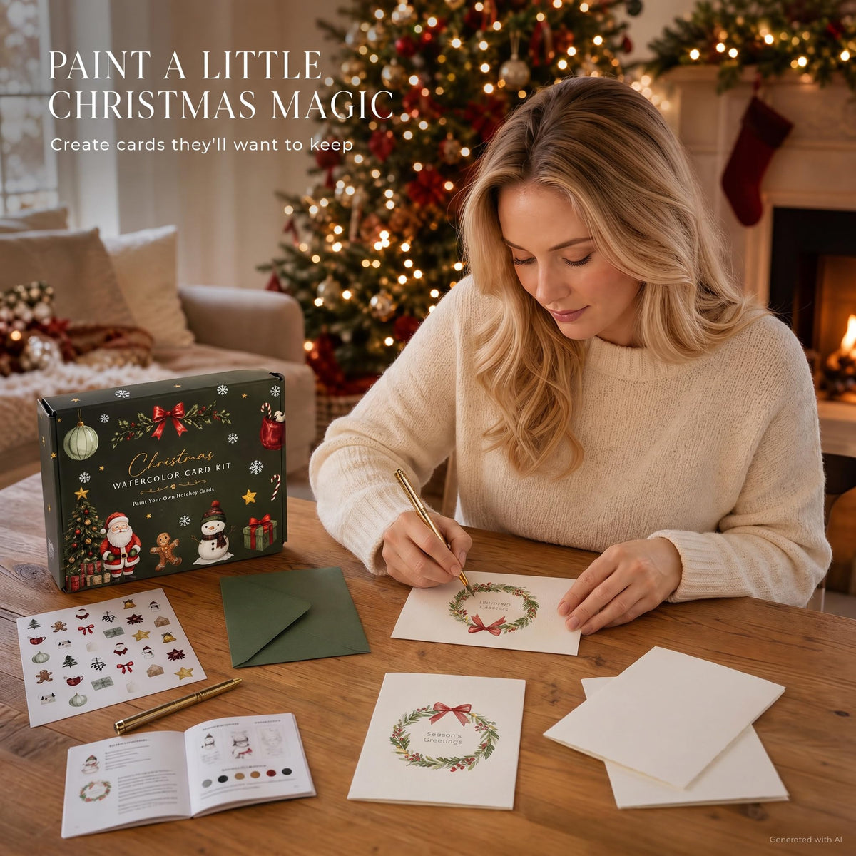 ZICOTO Beautiful Watercolor Paper Card Kit with Envelopes