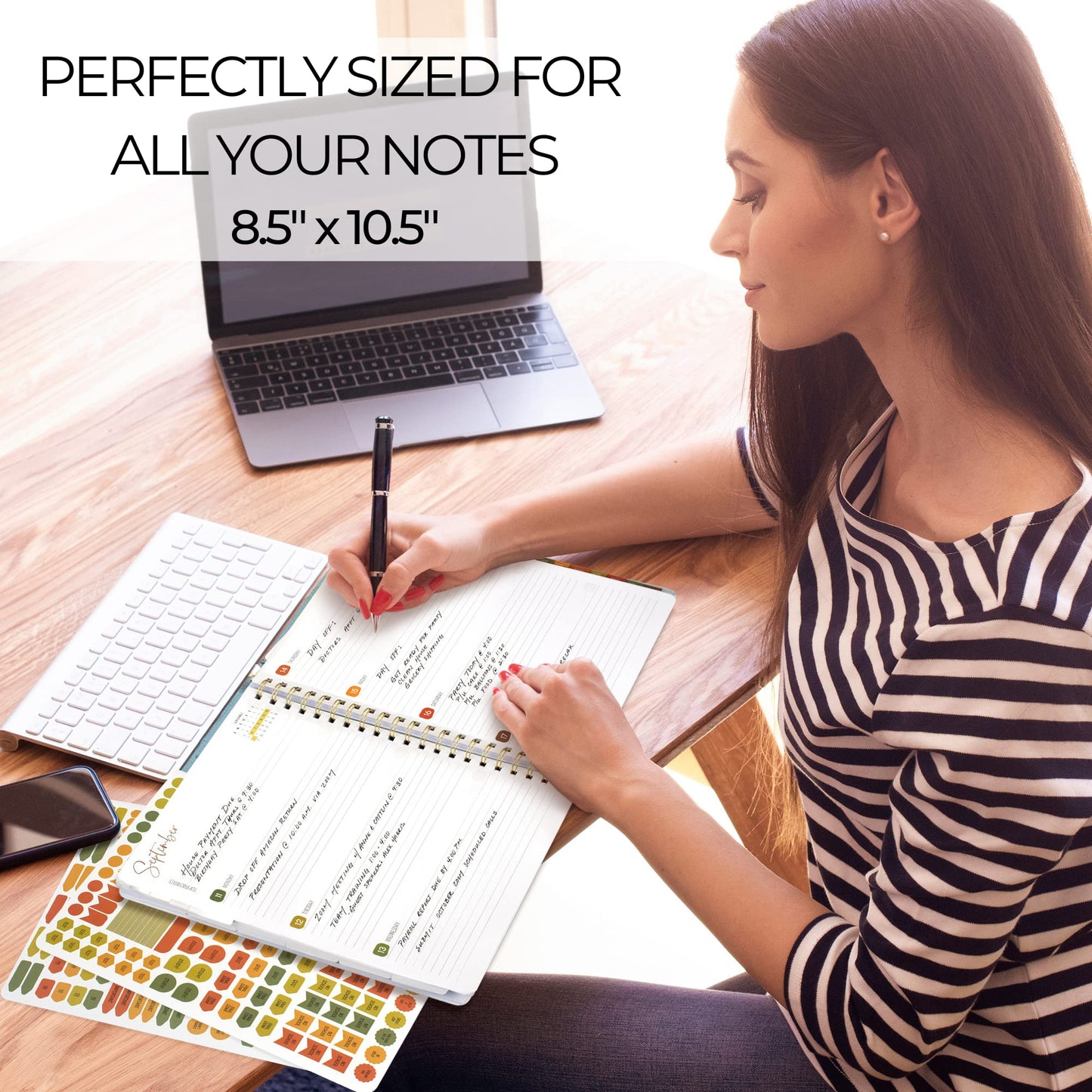 Beautiful 2023-2024 Academic Planner - A 8.5" x 10.5" Daily Planner to Easily Stay Organized - Perfect Calendar Book For Women or Men with Weekly & Monthly Spreads For The 23-24 School Year