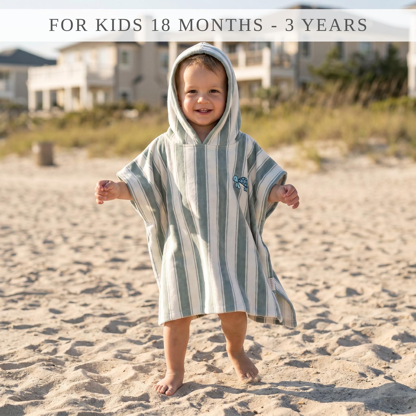 ZICOTO Stylish Hooded Beach Towel for Kids - Extra Soft and Fast Drying Poncho for Toddlers 0-3 Years is Made of Premium Cotton - Perfect Baby Cover Up for Beach Days or Pool and Bath Time Adventures