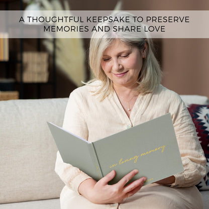 ZICOTO Beautiful Linen Funeral Guest Book for The Celebration of Life - The Perfect in Loving Memory Book with Ample Space to Sign in for Guests - Premium Craftsmanship for Honoring Loved Ones